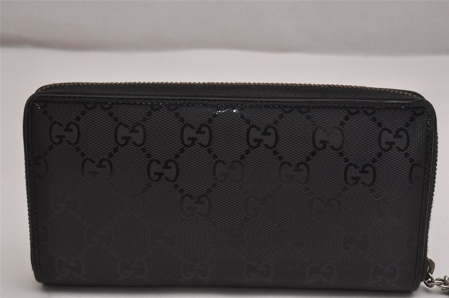 Authentic GUCCI GG Imprime Long Wallet GG PVC Leather 212110 Black Box 2880J