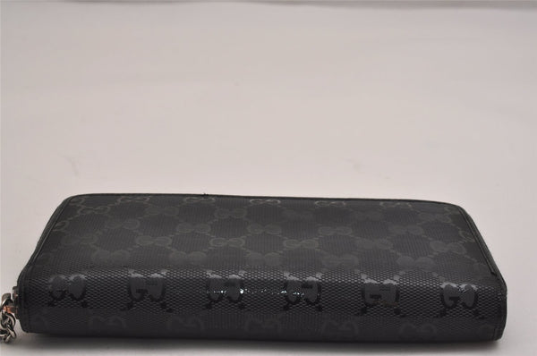 Authentic GUCCI GG Imprime Long Wallet GG PVC Leather 212110 Black Box 2880J