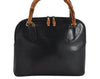 Authentic GUCCI Bamboo 2Way Shoulder Hand Bag Purse Leather Black Junk 2880K