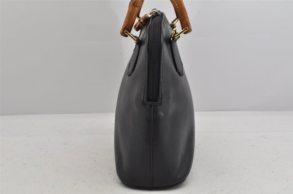Authentic GUCCI Bamboo 2Way Shoulder Hand Bag Purse Leather Black Junk 2880K