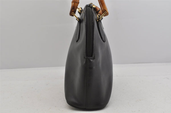 Authentic GUCCI Bamboo 2Way Shoulder Hand Bag Purse Leather Black Junk 2880K