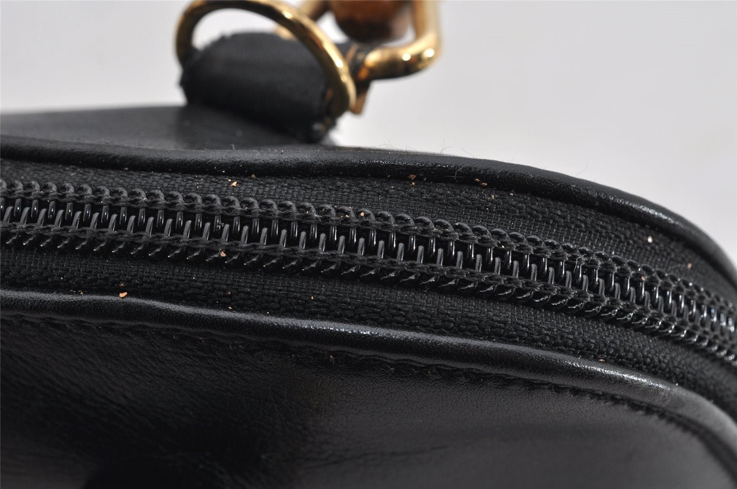 Authentic GUCCI Bamboo 2Way Shoulder Hand Bag Purse Leather Black Junk 2880K