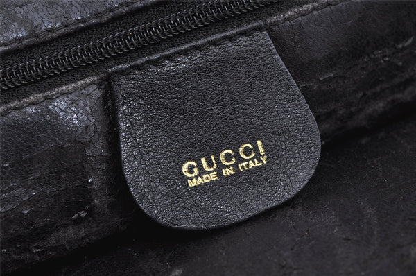 Authentic GUCCI Bamboo 2Way Shoulder Hand Bag Purse Leather Black Junk 2880K