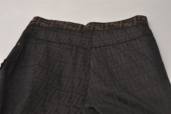 Authentic FENDI Zucca Pants Canvas 32inches USA Size 10 Brown Black 2881J