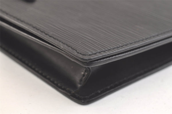 Authentic Louis Vuitton Epi Trapeze PM Clutch Bag Black M80165 LV 2881K