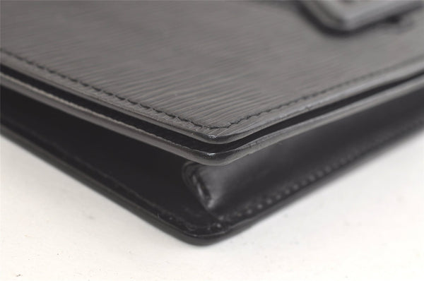 Authentic Louis Vuitton Epi Trapeze PM Clutch Bag Black M80165 LV 2881K