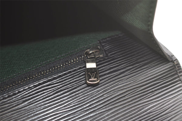 Authentic Louis Vuitton Epi Trapeze PM Clutch Bag Black M80165 LV 2881K