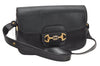 Authentic GUCCI Horsebit Shoulder Cross Body Bag Purse Leather Black 2882K