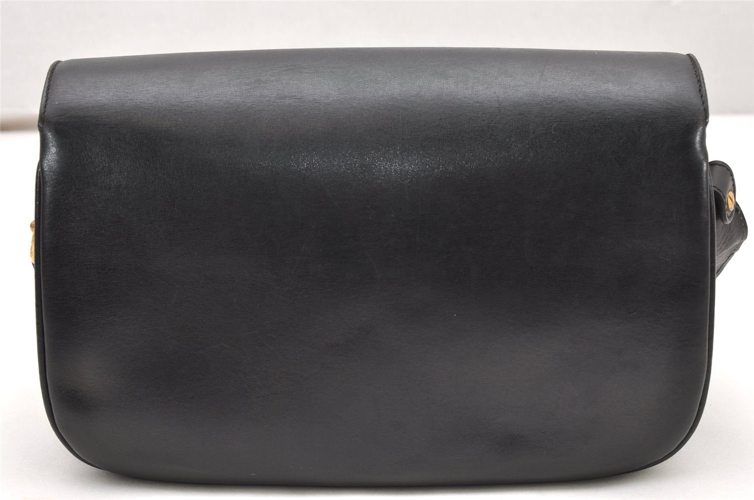 Authentic GUCCI Horsebit Shoulder Cross Body Bag Purse Leather Black 2882K
