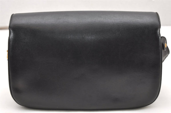 Authentic GUCCI Horsebit Shoulder Cross Body Bag Purse Leather Black 2882K