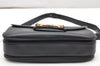 Authentic GUCCI Horsebit Shoulder Cross Body Bag Purse Leather Black 2882K