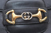 Authentic GUCCI Horsebit Shoulder Cross Body Bag Purse Leather Black 2882K