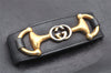 Authentic GUCCI Horsebit Shoulder Cross Body Bag Purse Leather Black 2882K