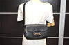 Authentic GUCCI Horsebit Shoulder Cross Body Bag Purse Leather Black 2882K