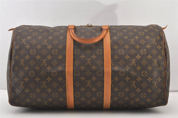 Authentic Louis Vuitton Monogram Keepall 55 Travel Boston Bag M41424 LV 2883J