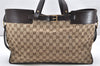 Authentic GUCCI Vintage Hand Tote Bag GG Canvas Leather 106251 Brown 2883K