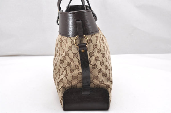 Authentic GUCCI Vintage Hand Tote Bag GG Canvas Leather 106251 Brown 2883K
