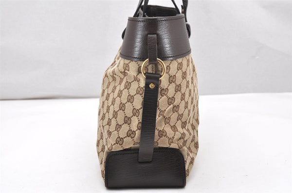 Authentic GUCCI Vintage Hand Tote Bag GG Canvas Leather 106251 Brown 2883K