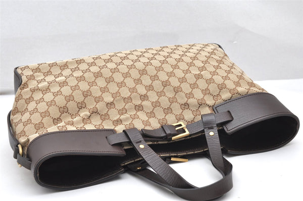 Authentic GUCCI Vintage Hand Tote Bag GG Canvas Leather 106251 Brown 2883K