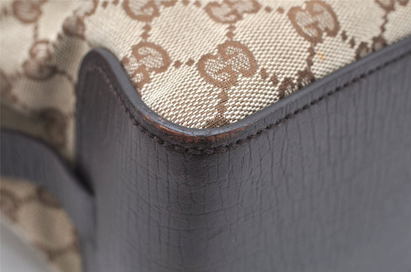 Authentic GUCCI Vintage Hand Tote Bag GG Canvas Leather 106251 Brown 2883K