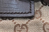 Authentic GUCCI Vintage Hand Tote Bag GG Canvas Leather 106251 Brown 2883K