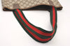 Authentic GUCCI Web Sherry Line Shoulder Tote Bag GG PVC Leather Brown 2884J