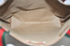 Authentic GUCCI Web Sherry Line Shoulder Tote Bag GG PVC Leather Brown 2884J