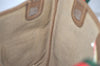 Authentic GUCCI Web Sherry Line Shoulder Tote Bag GG PVC Leather Brown 2884J