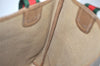 Authentic GUCCI Web Sherry Line Shoulder Tote Bag GG PVC Leather Brown 2884J