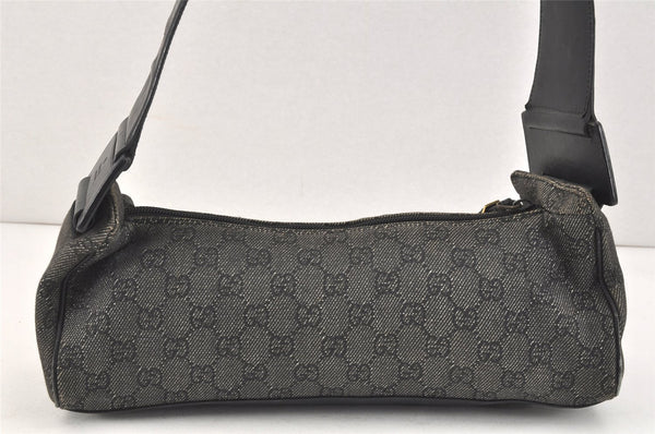 Authentic GUCCI Vintage Shoulder Hand Bag GG Canvas Leather 92697 Black 2884K