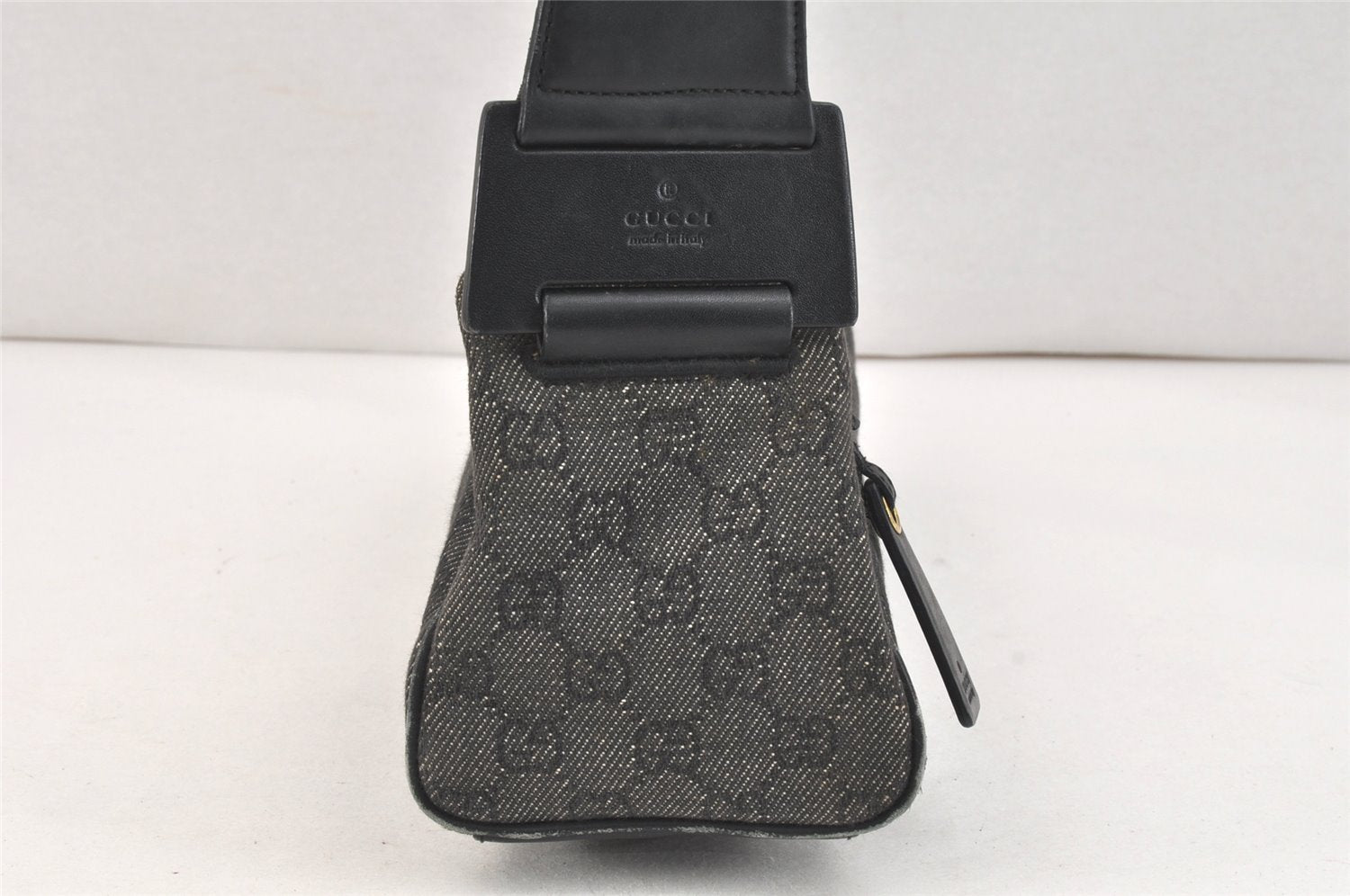 Authentic GUCCI Vintage Shoulder Hand Bag GG Canvas Leather 92697 Black 2884K