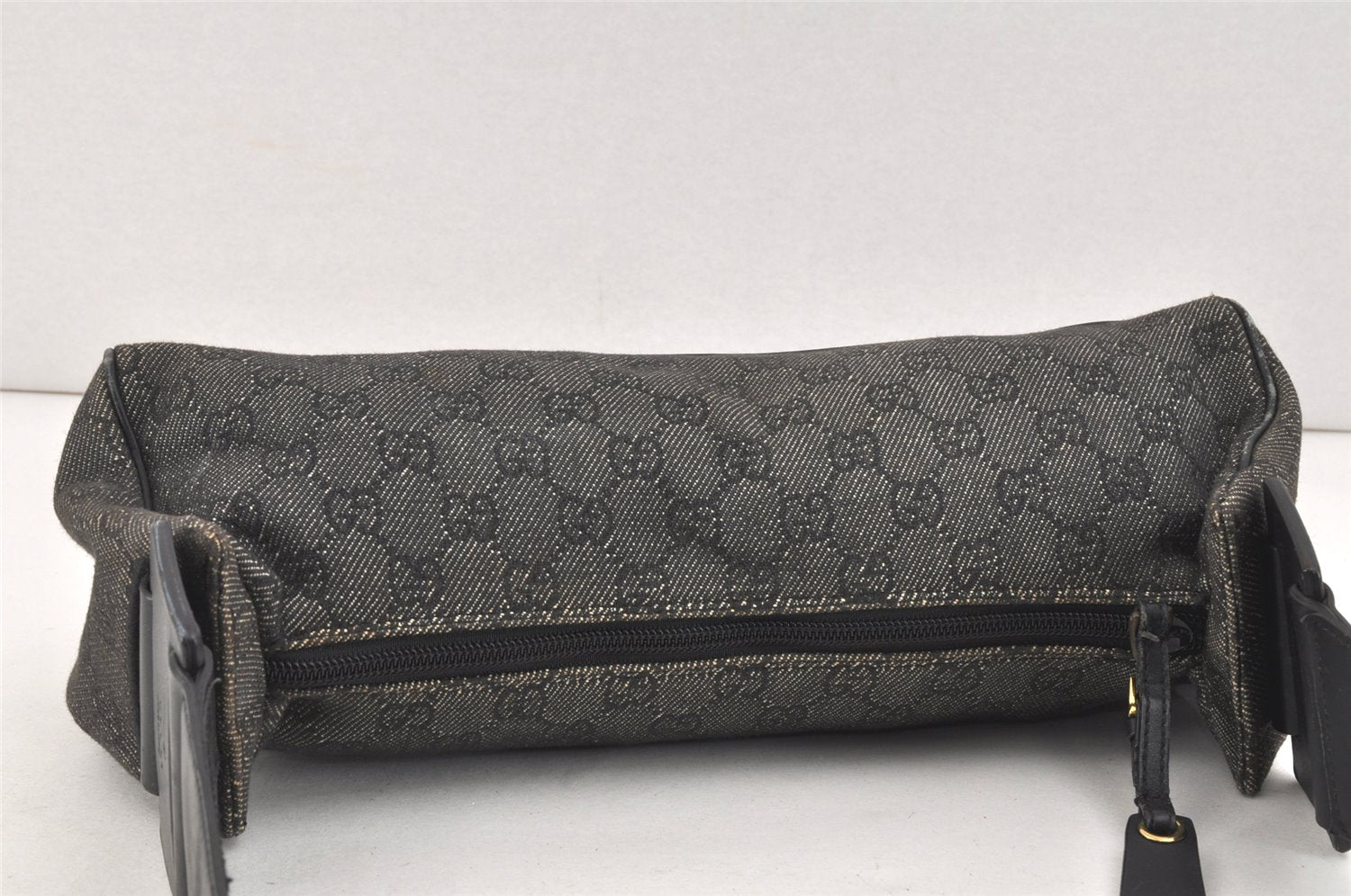Authentic GUCCI Vintage Shoulder Hand Bag GG Canvas Leather 92697 Black 2884K