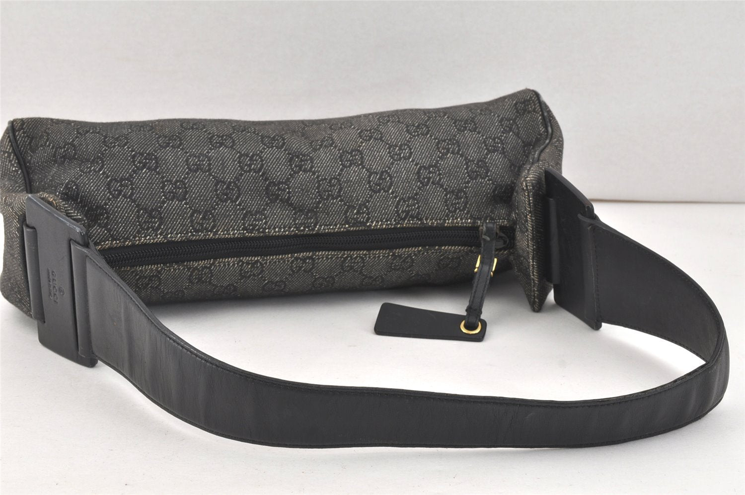 Authentic GUCCI Vintage Shoulder Hand Bag GG Canvas Leather 92697 Black 2884K