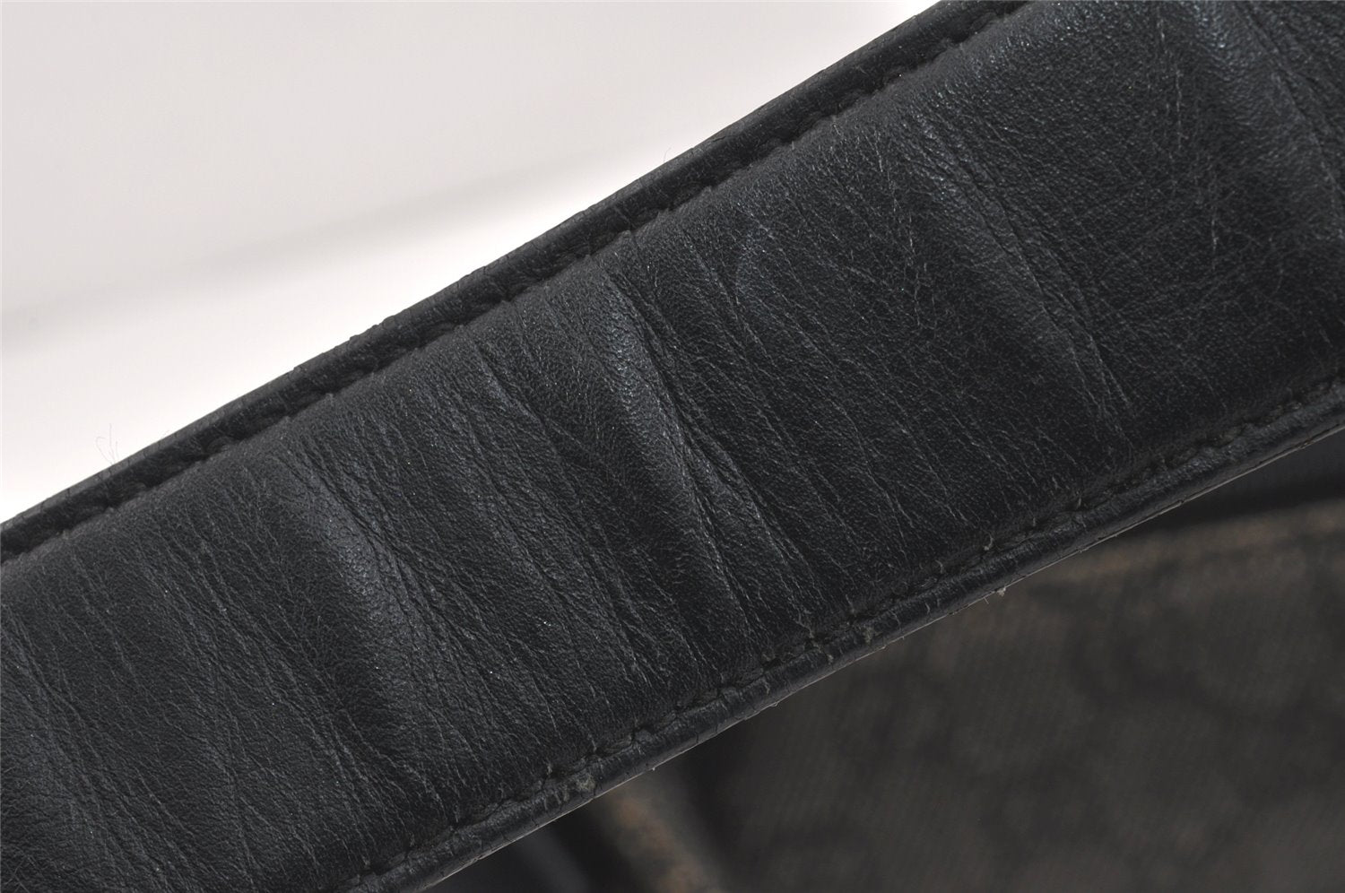Authentic GUCCI Vintage Shoulder Hand Bag GG Canvas Leather 92697 Black 2884K