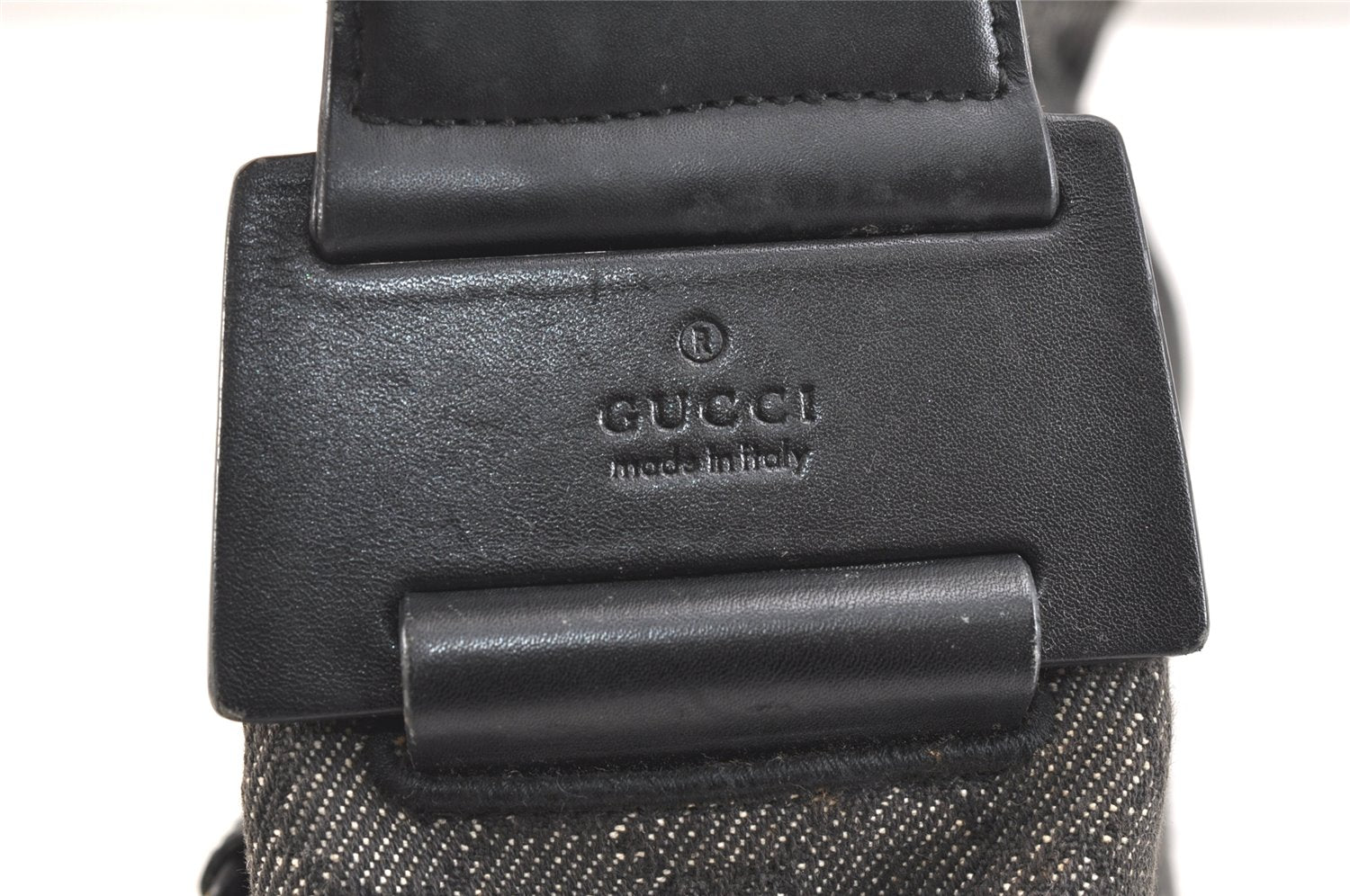 Authentic GUCCI Vintage Shoulder Hand Bag GG Canvas Leather 92697 Black 2884K