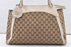 Authentic GUCCI Trophy Shoulder Tote Bag GG Canvas Leather 189828 Brown 2886J