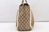Authentic GUCCI Trophy Shoulder Tote Bag GG Canvas Leather 189828 Brown 2886J
