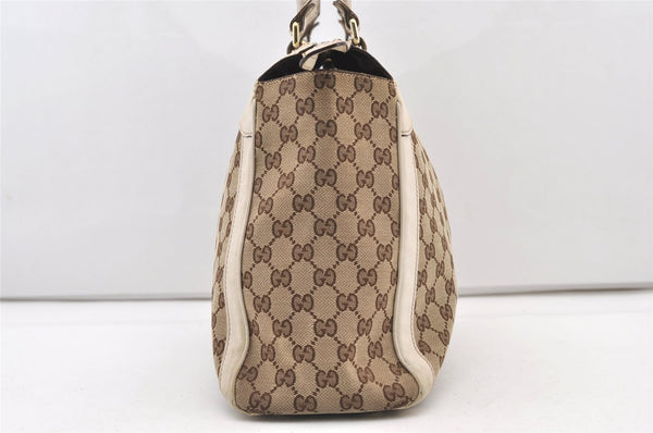 Authentic GUCCI Trophy Shoulder Tote Bag GG Canvas Leather 189828 Brown 2886J