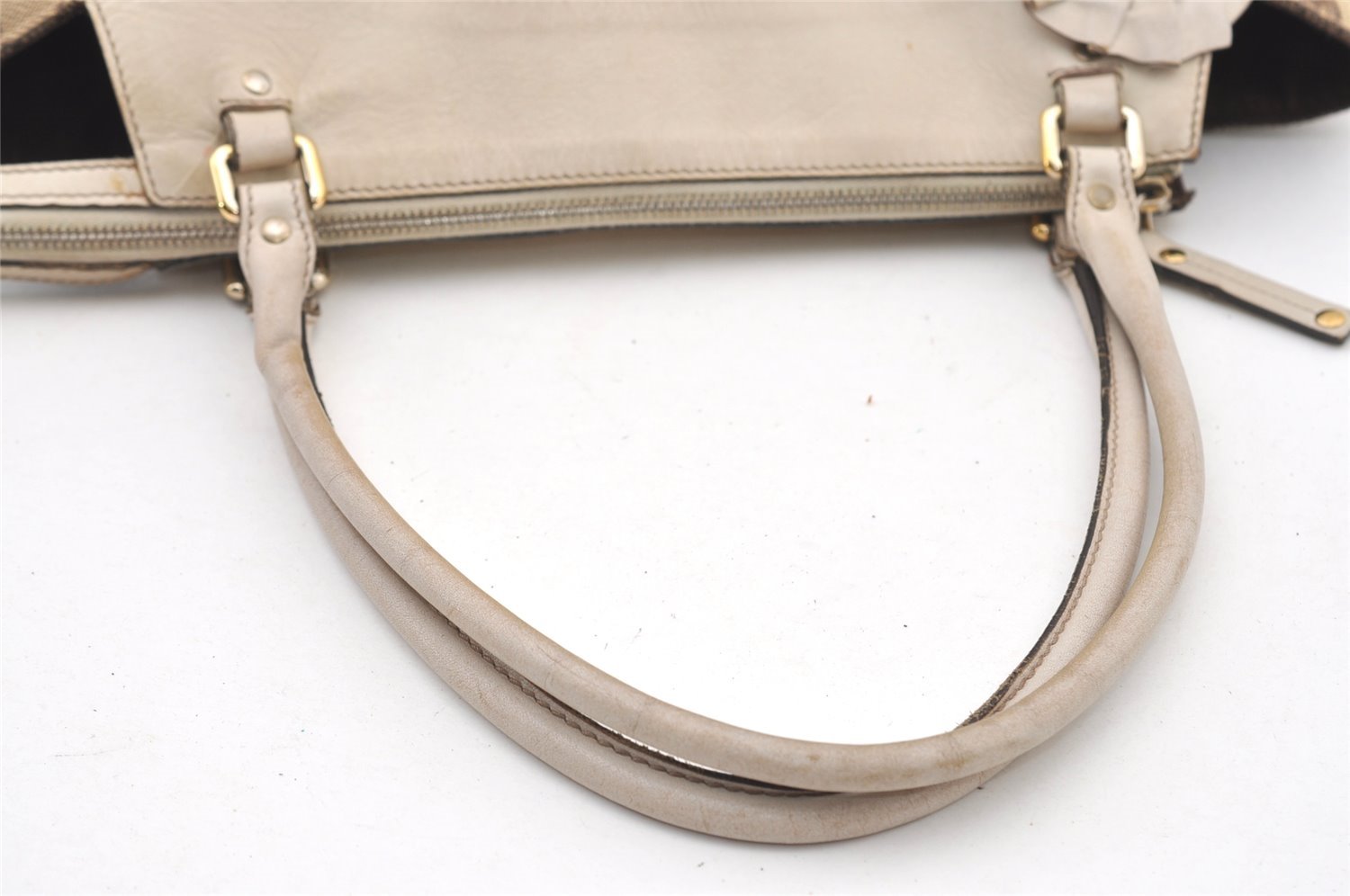 Authentic GUCCI Trophy Shoulder Tote Bag GG Canvas Leather 189828 Brown 2886J