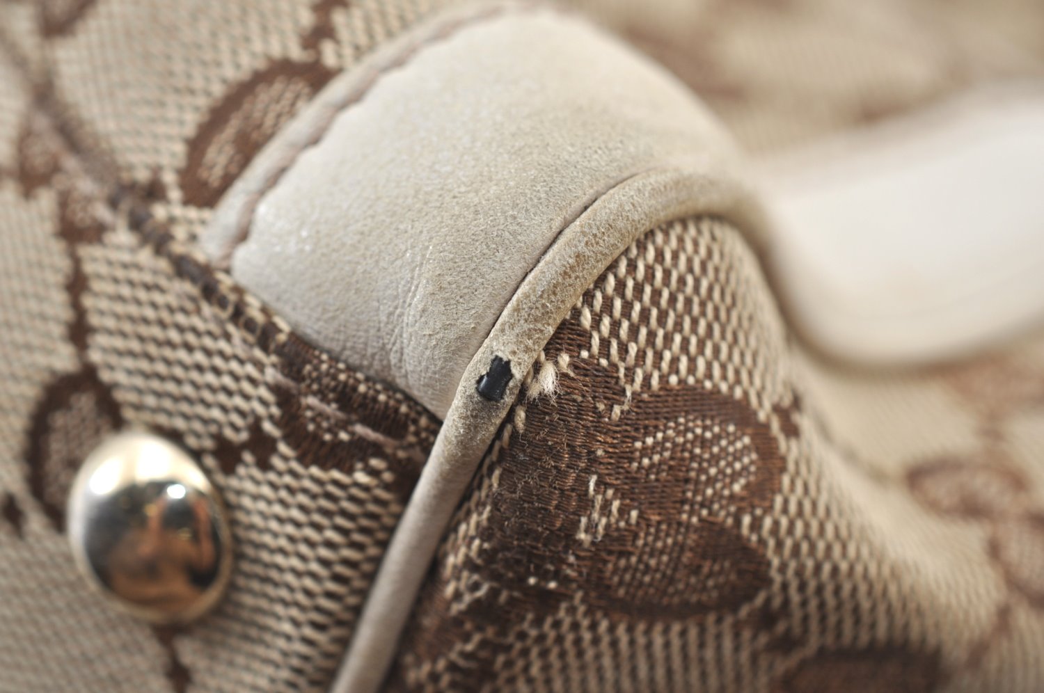 Authentic GUCCI Trophy Shoulder Tote Bag GG Canvas Leather 189828 Brown 2886J