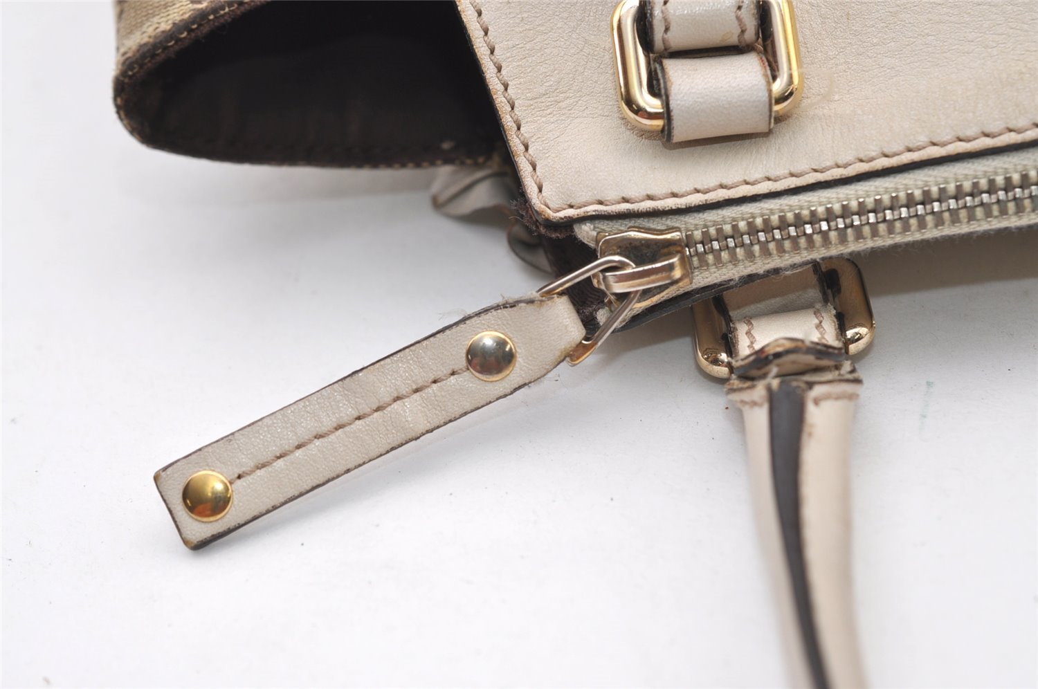 Authentic GUCCI Trophy Shoulder Tote Bag GG Canvas Leather 189828 Brown 2886J