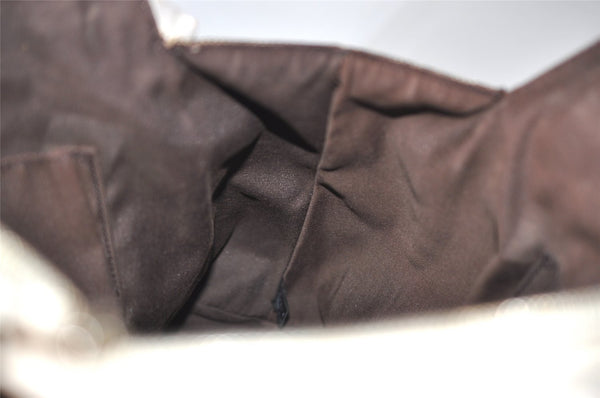 Authentic GUCCI Trophy Shoulder Tote Bag GG Canvas Leather 189828 Brown 2886J