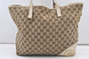 Authentic GUCCI New Britt Shoulder Tote Bag GG Canvas Leather 169945 Brown 2887J