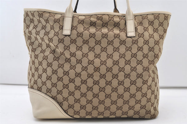Authentic GUCCI New Britt Shoulder Tote Bag GG Canvas Leather 169945 Brown 2887J
