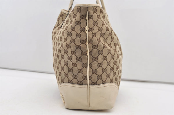 Authentic GUCCI New Britt Shoulder Tote Bag GG Canvas Leather 169945 Brown 2887J