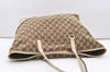 Authentic GUCCI New Britt Shoulder Tote Bag GG Canvas Leather 169945 Brown 2887J
