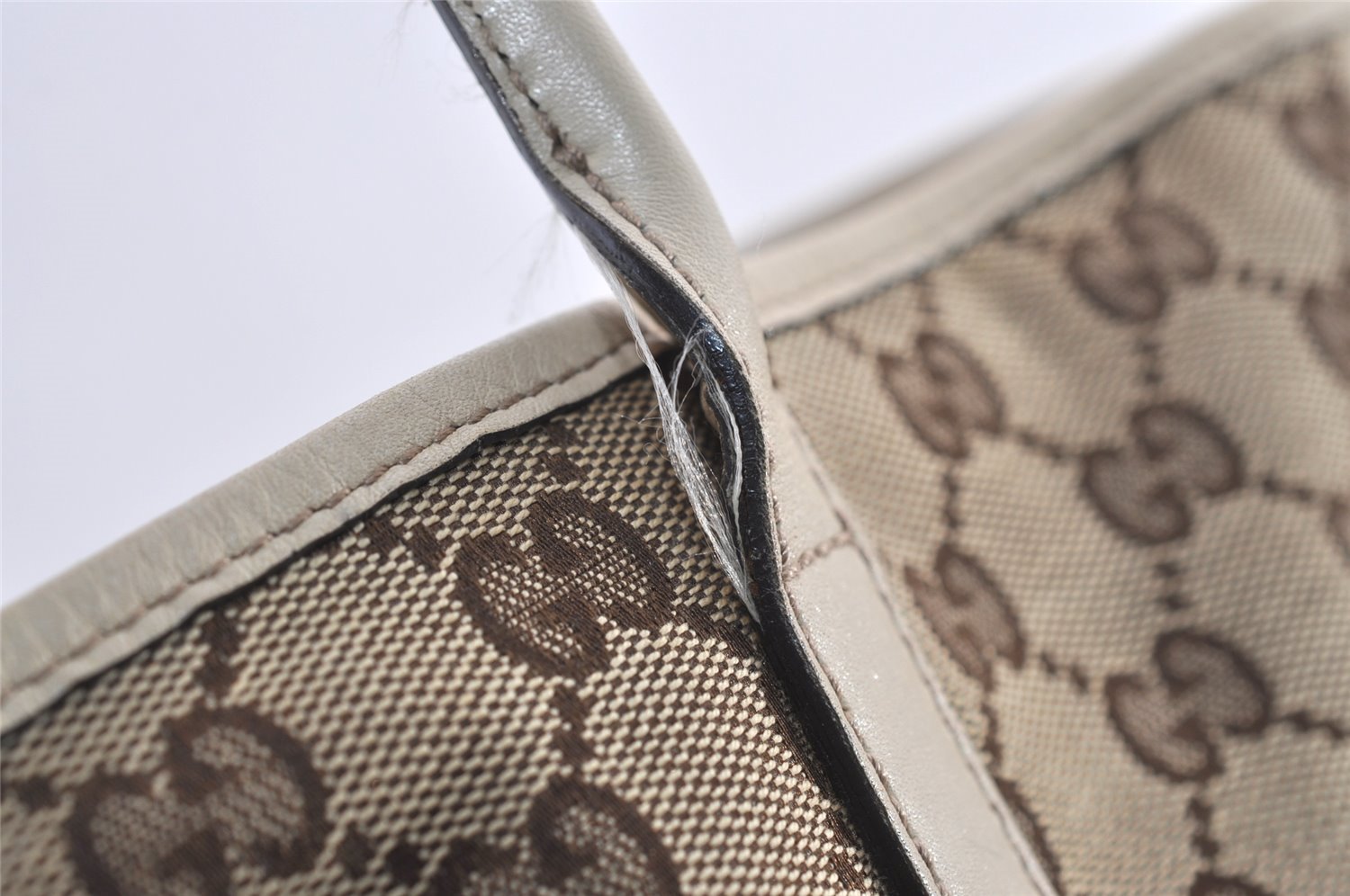 Authentic GUCCI New Britt Shoulder Tote Bag GG Canvas Leather 169945 Brown 2887J