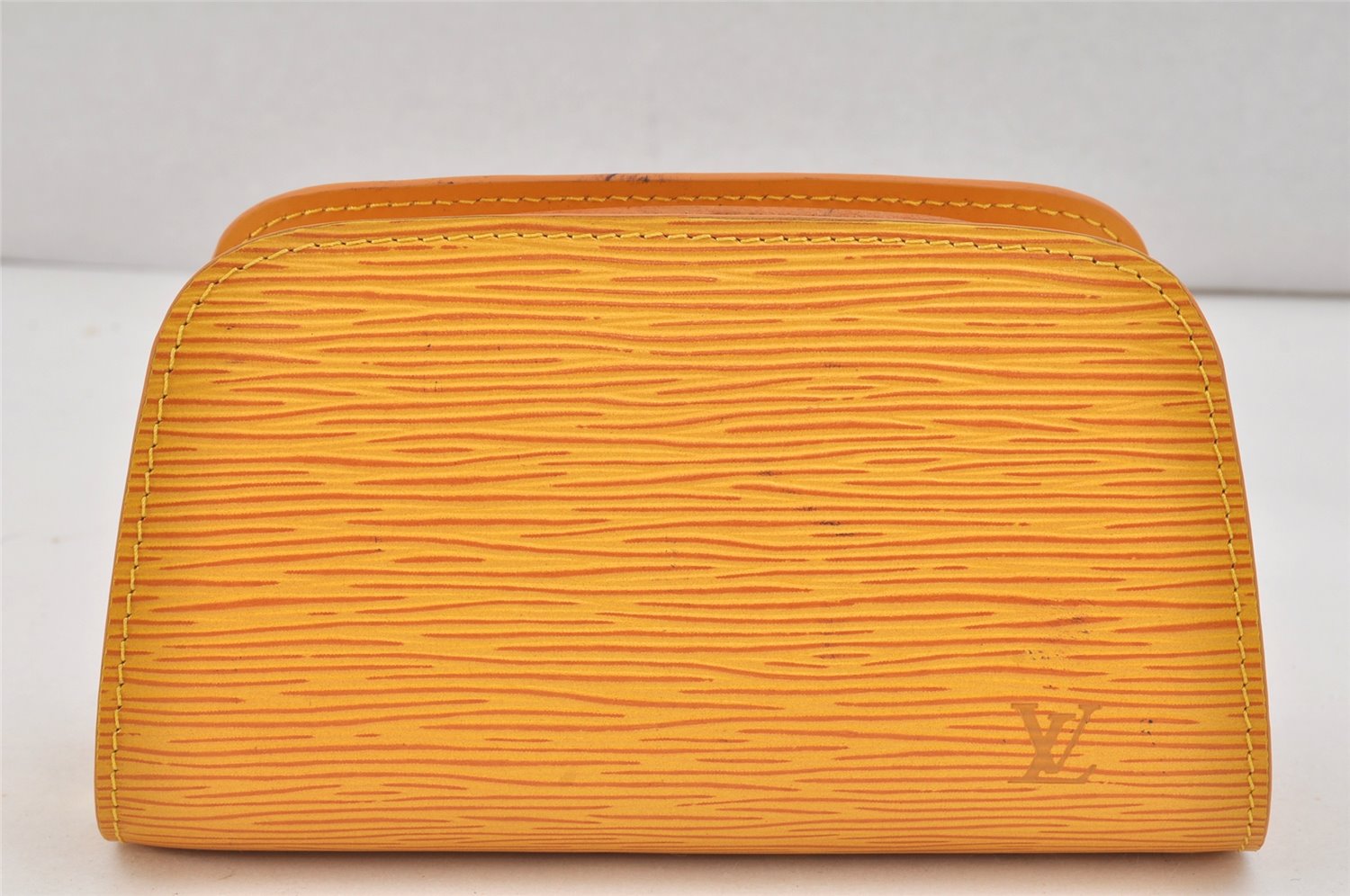 Authentic Louis Vuitton Epi Dauphine Cosmetic Pouch Yellow M48449 LV Junk 2887K