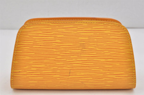 Authentic Louis Vuitton Epi Dauphine Cosmetic Pouch Yellow M48449 LV Junk 2887K
