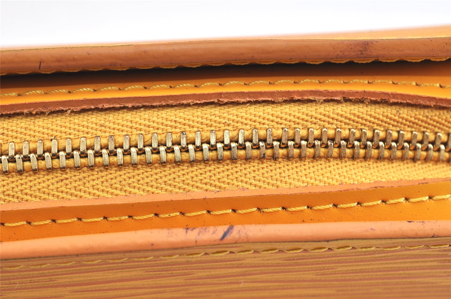 Authentic Louis Vuitton Epi Dauphine Cosmetic Pouch Yellow M48449 LV Junk 2887K